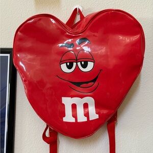 Vintage red M&M heart shaped backpack